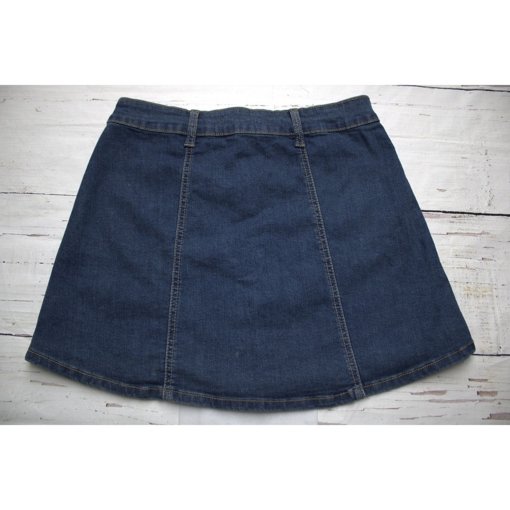 Altar'd State Denim Button Front Mini Skirt Blue S Boho - Picture 3 of 8
